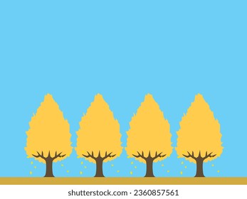 Autumn ginkgo tree background illustration