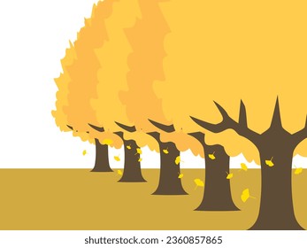 Autumn ginkgo tree background illustration