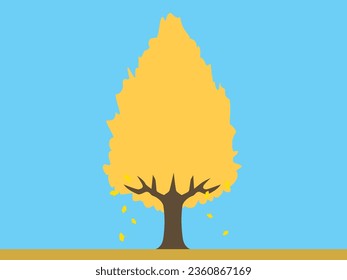 Autumn ginkgo tree background illustration