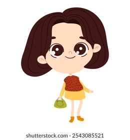 Autumn girl chibi kawaii cartoon