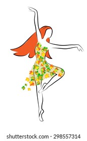Autumn girl, isolated on white