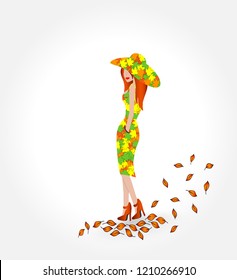 Autumn girl, sketch for your design