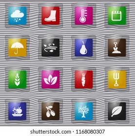 Autumn glass vector icons for user interface design