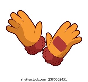 autumn gloves illustration vector isolated
