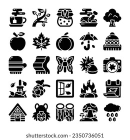 Autumn Glyph Icon. Perfect for Graphic Design, Mobile, UI, and Web Masterpieces