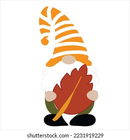 Autumn gnomes with autumn elements. Fall shirt design. DIY fall gnomes shirt design. Gnomes with leaves, pumpkin. Autumn sublimation, santa, xmas.	