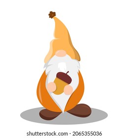 autumn gnomes with autumn elements isolated on a white background