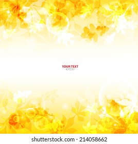 Autumn gold background with leaves