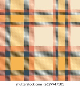 Autumn Gold, Navy, and Coral seamless plaid pattern background for textile design .Perfect for textile or print design. vector 