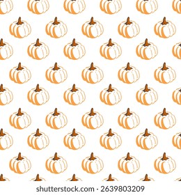 Autumn Gourds Garden Treasures Vector Seamless Pattern can be use for background and apparel design