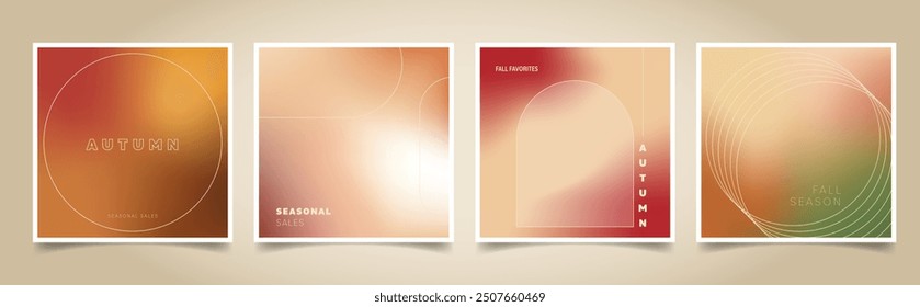 Autumn gradient background vector set.