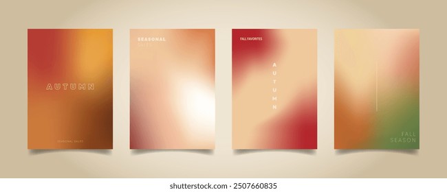 Autumn gradient background vector set.