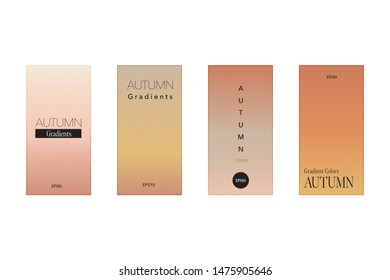 Autumn gradient color background template set