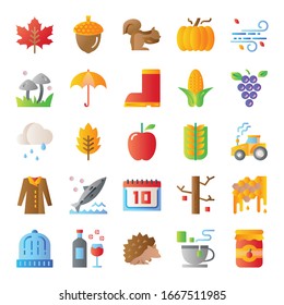 autumn gradient vector icons fall season stylish design