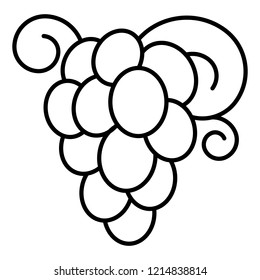 Autumn grape icon. Outline autumn grape vector icon for web design isolated on white background
