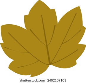 Autumn Grapes Leaf Vector Illustration