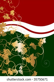 Autumn grapevine background template vector