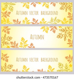 Autumn grass. Vector background. Invitation, greeting card, banner