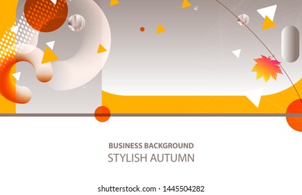 Autumn gray background business style abstract color orange