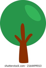 Autumn green tree, illustration, vector on a white background.