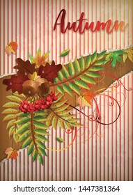 Autumn greeting  banner, vector illustration