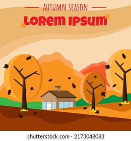 Autumn greeting card with copy space area. Suitable for fall events