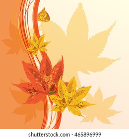 Autumn greeting card, autumn leaves, banner, vector illustration