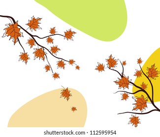 Autumn greeting doodle card in retro style. Vector illustration.
