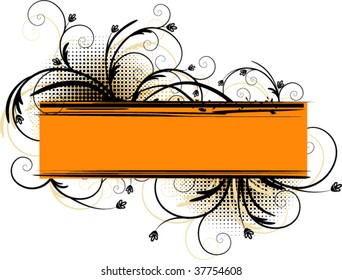 autumn grunge floral banner
