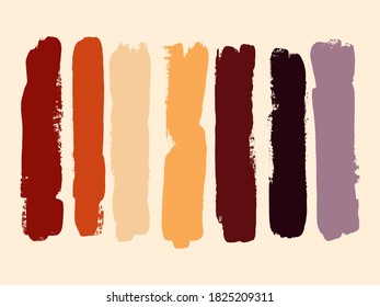 Autumn grunge hand-drawn abstract autumn banners with retro vintage palette. Fall sale background for promo, web, social media. Place for text and logo. Rectangle form with grungy edges.