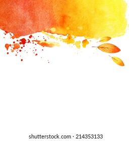 Autumn grunge watercolor background. vector illustration