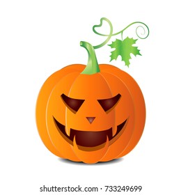 Autumn halloween Pumpkin vector isolated on white background