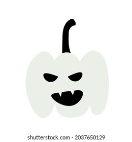 Autumn halloween scary pumpkin. Harvest season. Holiday card.