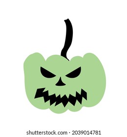 Autumn halloween scary pumpkin. Harvest season. Holiday card.