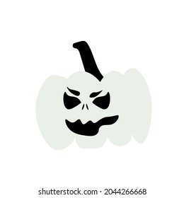 Autumn halloween scary pumpkin. Harvest season. Holiday card.