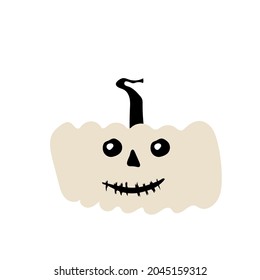 Autumn halloween scary pumpkin. Harvest season. Holiday card.