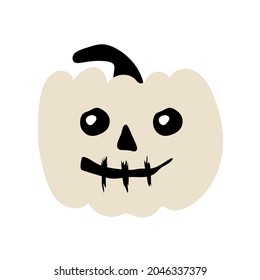 Autumn halloween scary pumpkin. Harvest season. Holiday card.