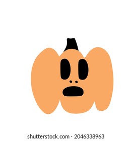 Autumn halloween scary pumpkin. Harvest season. Holiday card.