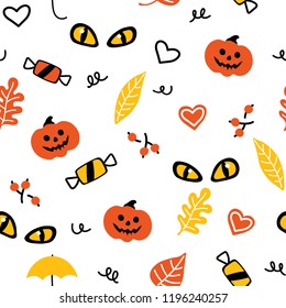 Autumn Halloween seamless pattern 1