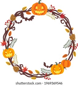 Autumn Halloween vector illustration frame