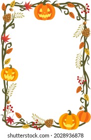 Autumn Halloween vector illustration frame background