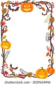 Autumn Halloween vector illustration frame background