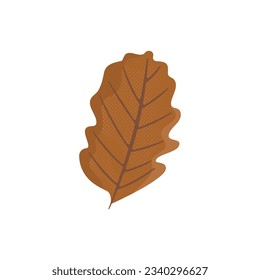 Autumn hand drawn clipart. Fall season cozy symbol. Autumn seasonal element - brown leaf . Harvest colorful illustration. Thanksgiving flat icon. Stock vector design