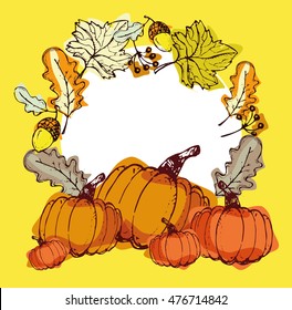 Autumn Hand drawn doodle set.Vector set of different hand drawn autumn elements. Vector illustration