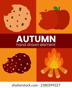 autumn hand drawn element vector illustration