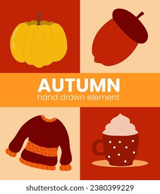 autumn hand drawn element vector illustration