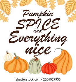 Autumn hand drawn elements collection with lettering. Cute vector illustration.