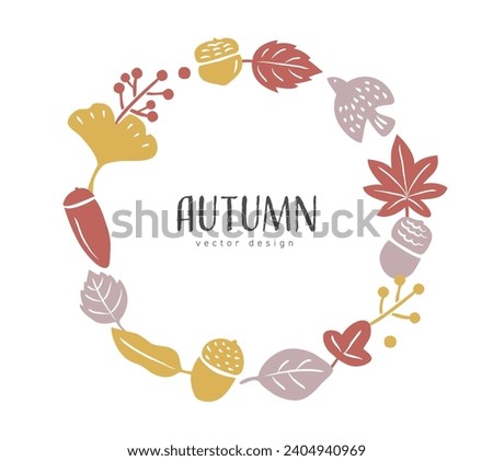 Autumn hand drawn frame in scandinavian style
