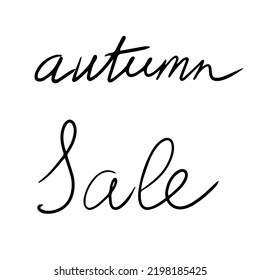Ilustración vectorial con letras dibujadas a mano de otoño. Slogan manuscrito de temporada de otoño aislado en blanco.