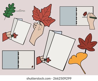 autumn hand leaf romance hand